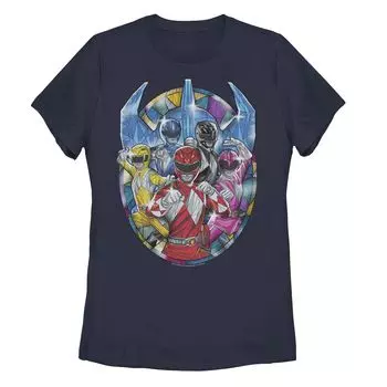 Футболка с портретом из витражного стекла Power Rangers для юниоров Licensed Character