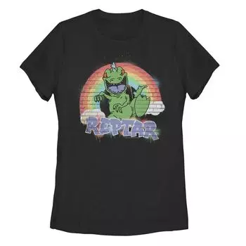 Футболка с портретом Junior's Rugrats Reptar из аэрозольной краски Licensed Character, черный
