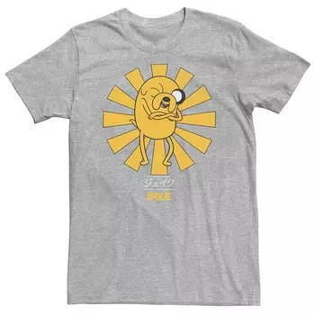 Футболка с портретом кандзи «Big & Tall Adventure Time Jake The Dog» Licensed Character, цвет Athletic Heather