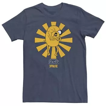 Футболка с портретом кандзи «Big & Tall Adventure Time Jake The Dog» Licensed Character, цвет Navy Heather