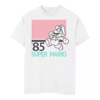 Футболка с портретом кандзи Super Mario Bros. '85 для мальчиков 8–20 лет Licensed Character, белый