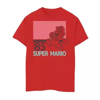 Футболка с портретом кандзи Super Mario Bros. '85 для мальчиков 8–20 лет Licensed Character, красный