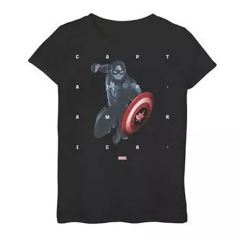 Футболка с портретом «Капитан Америка» для девочек 7–16 лет Marvel