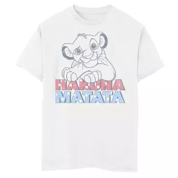 Футболка с портретом «Король Лев» для мальчиков 8–20 лет Disney «Акуна Матата Симба» Licensed Character