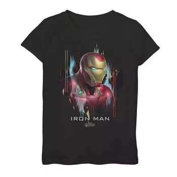 Футболка с портретом «Marvel Avengers Endgame» для девочек 7–16 лет «Железный человек» Fade Tech Licensed Character