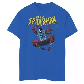 Футболка с портретом Marvel Spider-Man Web Of Spider-Man для мальчиков 8–20 лет Marvel