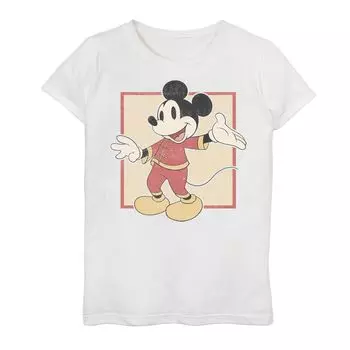 Футболка с портретом Микки Мауса Диснея для девочек 7–16 лет, год Мыши Disney