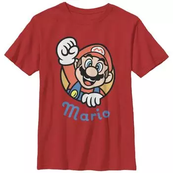Футболка с портретом Nintendo Super Mario Heart для мальчиков 8–20 лет Licensed Character, красный