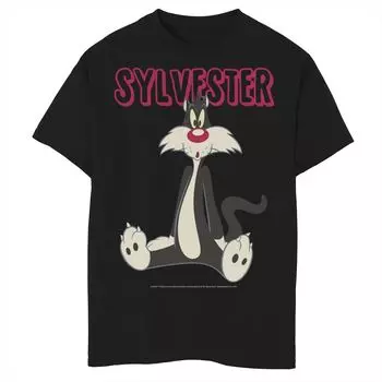 Футболка с портретом Сильвестра для мальчиков 8–20 лет Looney Tunes Licensed Character