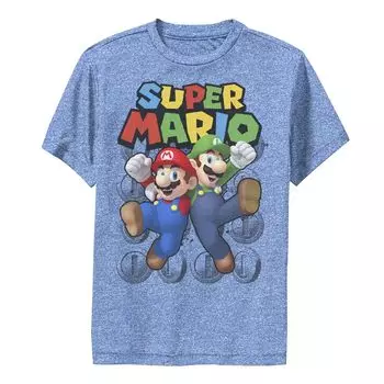 Футболка с портретом Super Mario Luigi and Mario для мальчиков 8–20 лет Licensed Character