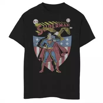 Футболка с портретом Супермена и орла для мальчиков 8–20 лет из комиксов DC Comics Licensed Character