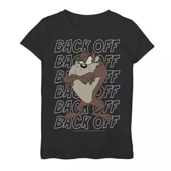 Футболка с портретом Taz Back Off Stack для девочек 7–16 лет Looney Tunes Licensed Character