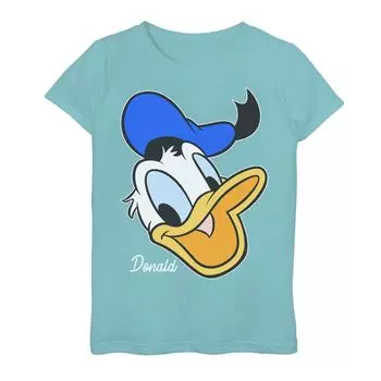 Футболка с портретом улыбающегося лица Disney's Donald Duck для девочек 7–16 лет Licensed Character