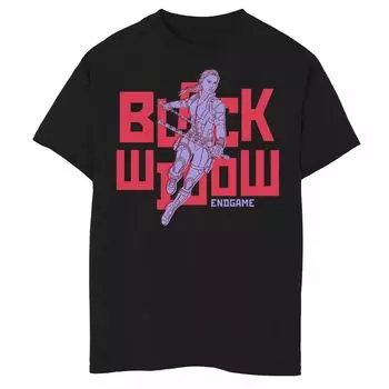 Футболка с портретом в стиле поп-арт для мальчиков «Marvel Avengers: Endgame Black Widow» Licensed Character
