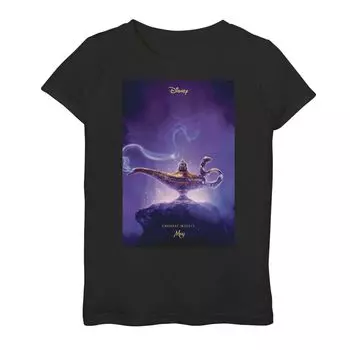 Футболка с постером к фильму «Аладдин» для девочек 7–16 лет от Disney Licensed Character, черный