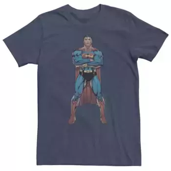 Футболка с постером комикса "Большой и высокий Супермен из комиксов DC" Licensed Character, синий