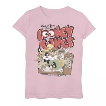 Футболка с постером «Looney Tunes Tune TV Lineup» для девочек 7–16 лет Licensed Character