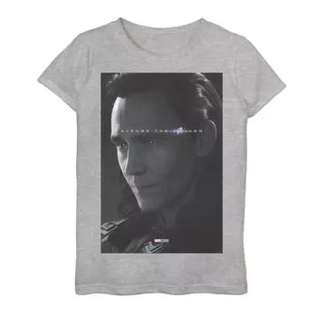 Футболка с постером «Marvel Avengers Endgame Loki Avenge The Fallen» для девочек 7–16 лет Marvel
