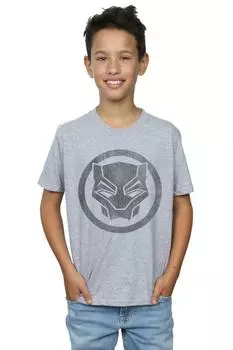 Футболка с потертостями Black Panther Icon Marvel, серый