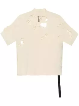 Футболка с потертостями Rick Owens DRKSHDW, нейтральный