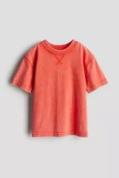 Футболка с потертым эффектом H&M, красный