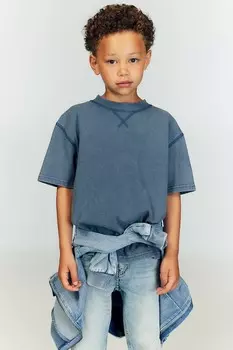 Футболка с потертым эффектом H&M, синий