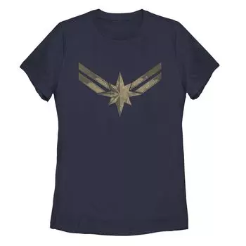 Футболка с потертым логотипом Marvel Captain Marvel для юниоров Licensed Character