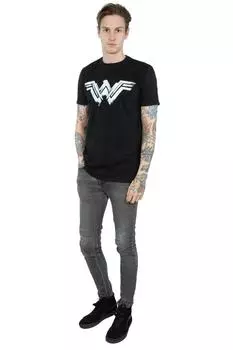Футболка с потертым логотипом Wonder Woman DC Comics, черный