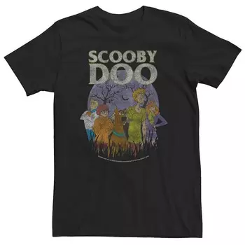 Футболка с потертым портретом Big & Tall Scooby-Doo на Хэллоуин Licensed Character, черный