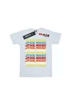 Футболка с повторяющимся логотипом в стиле ретро Star Wars, белый