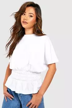 Футболка с пригоранной посадкой Boohoo, белый