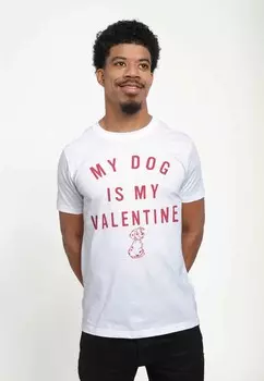 Футболка с принтом 101 DALMATIANS VALENTINE PUP UNISEX Disney, белый