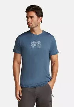 Футболка с принтом 150 WEIGHT TECH LITE ADVENTURE RID icebreaker, светло-голубой