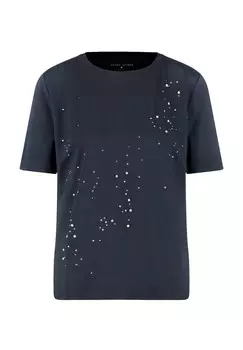 Футболка с принтом 1/2 ARM MIT STEINCHENDEKOR Gerry Weber, темно-синий