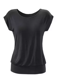 Футболка с принтом 2 PACK LASCANA, черный