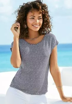 Футболка с принтом 2 PACK LASCANA, цвет gelb/blau