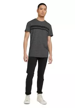 Футболка с принтом 2 PACK TOM TAILOR, серый деним