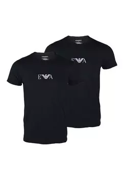футболка с принтом 2 ПАКЕТА Emporio Armani, черная