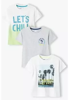 Футболка с принтом 3 PACK MINOTI, цвет white grey yellow