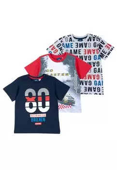 Футболка с принтом 3 Пакета Chicco, мультиколор