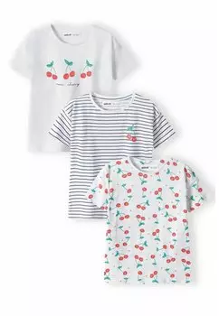 Футболка с принтом 3 Пакета MINOTI, цвет white red green