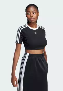 Футболка с принтом 3 STRIPE adidas Originals, цвет black