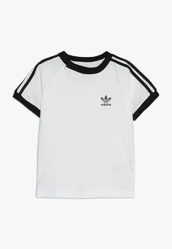 Футболка с принтом 3 Stripes Tee Unisex adidas Originals, белый/черный