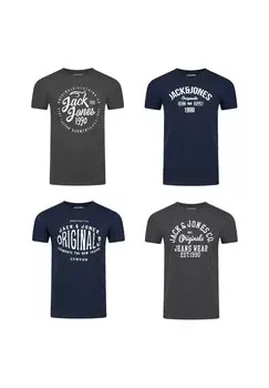 ФУТБОЛКА С ПРИНТОМ 4 Pack Jack & Jones, JJLINO Футболка с принтом упаковка
