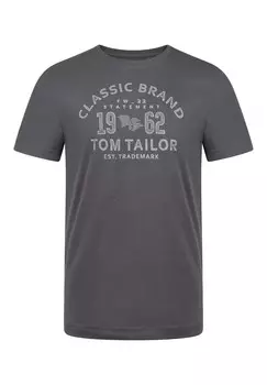 Футболка с принтом 4 PACK TOM TAILOR, черный