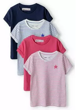 Футболка с принтом 4 Пакета MINOTI, цвет pink white blue