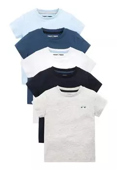 Футболка с принтом 5 PACK SHORT SLEEVE Next, цвет blue