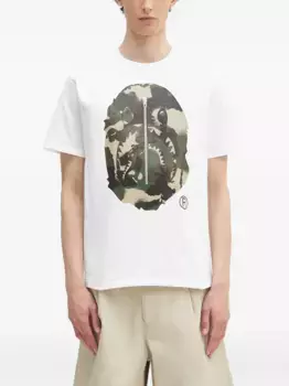 Футболка с принтом A BATHING APE, белый