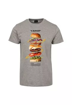 Футболка с принтом A BURGER Mister Tee, светло-серый