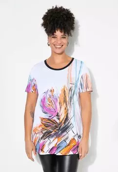 Футболка с принтом A-LINIE GLITZERSTEINCHEN MIAMODA, белый